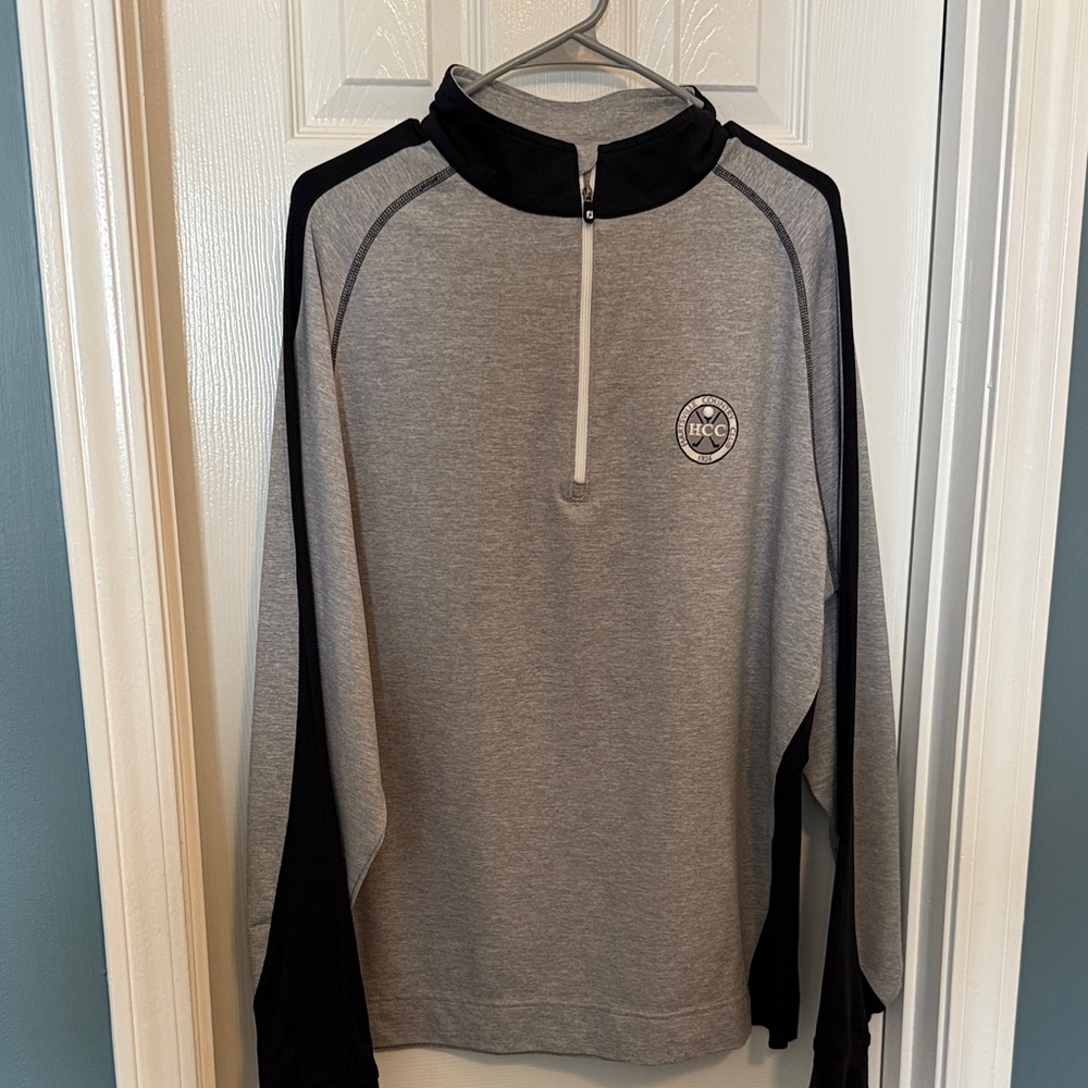 FootJoy Gray and Black Zip-Up Men's Sweater